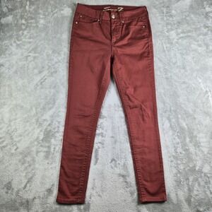 Seven7 Jeans 6 Fired Brick Red Tummyless High Rise Skinny‎ Stretchy Slimming